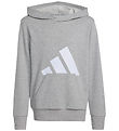 adidas Performance Hoodie - J BL FT HD 280 - Mgreyh/White adidas Performance Hoodie - J BL FT HD 280 - Mgreyh/White