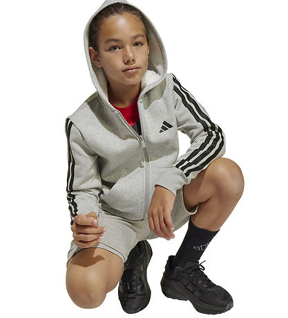 Gilet adidas Performance - J 3S FL FZ HD - Mgreyh/Black Gilet adidas Performance - J 3S FL FZ HD - Mgreyh/Black