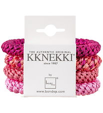 Kknekki Elastic Hair Bands - 4-Pack - Pink