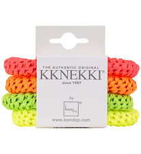 Kknekki Elastic Hair Bands - 4-Pack - Pink/Orange/Green/Yellow