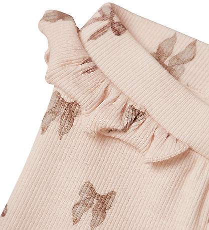 Lil' Atelier Leggings - Rib - NbfGavo - Silber Peony/Bow