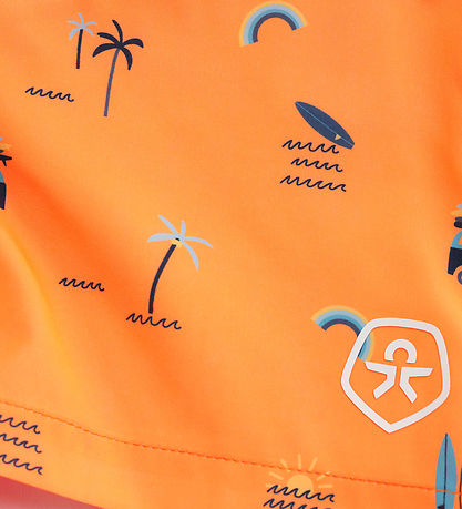 Color Kids Swim Shorts - AOP - Orange Pop