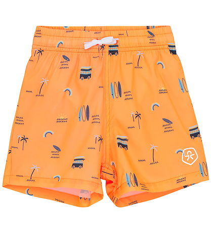 Color Kids Swim Shorts - AOP - Orange Pop