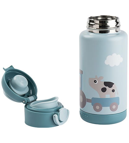 Bouteille Thermos Done by Deer - 340 ml - Tiny Farm - Bleu Bouteille Thermos Done by Deer - 340 ml - Tiny Farm - Bleu