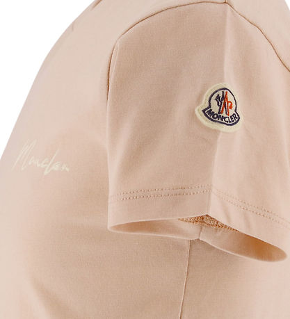 Moncler 티셔츠 - 파스텔 핑크 Moncler 티셔츠 - 파스텔 핑크