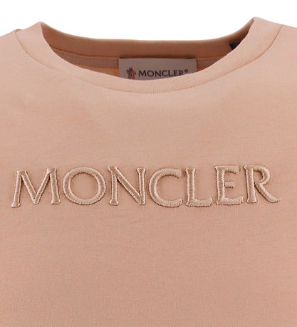 Moncler Stuttermabolur - Pastel Pink M. Útsaumur