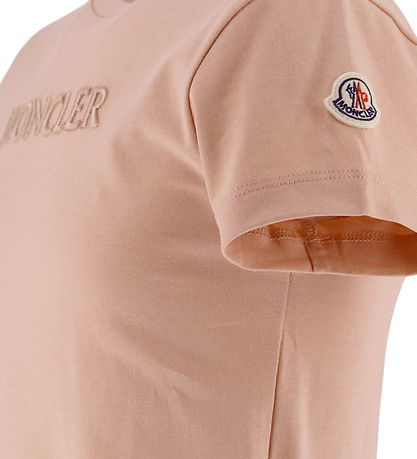 Moncler Stuttermabolur - Pastel Pink M. Útsaumur