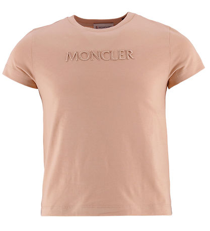 Moncler Stuttermabolur - Pastel Pink M. Útsaumur