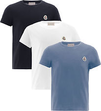 Moncler T-shirts - 3-Pack - White/Blue/Navy