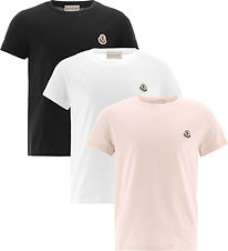 Moncler T-shirts - 3-Pack - White/Beige/Black