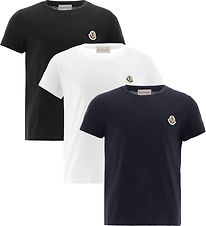 Moncler T-shirts - 3-Pack - White/Black/Navy Moncler T-shirts - 3-Pack - White/Black/Navy
