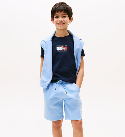 Tommy Hilfiger T-Shirt - Schriftzug Flagge - Dark Nacht Navy