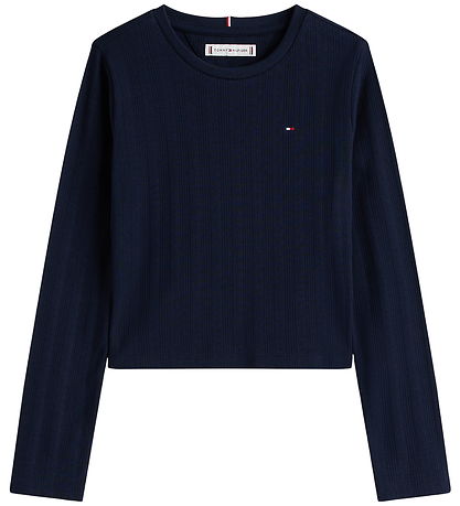Tommy Hilfiger Bluse - Pointelle - Dark Nacht Navy Tommy Hilfiger Bluse - Pointelle - Dark Nacht Navy