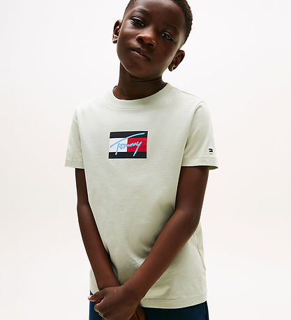 Tommy Hilfiger T-shirt - Script Flag - Misty Sage Green
