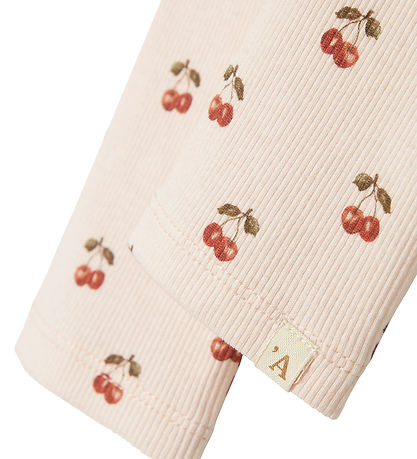 Lilla Aterlier Leggings - Rib - NmfFlavo - Silver Peony/Cherry