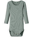 Name It Bodysuit l/s - Rib - NkfKab - Slate Gray