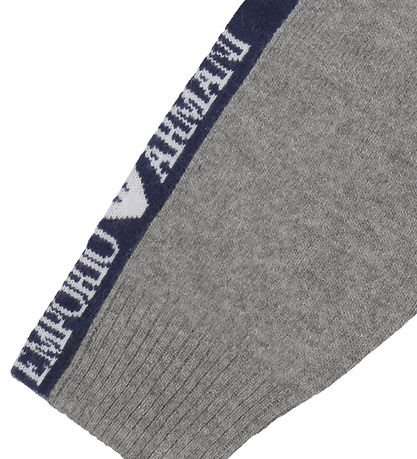 Emporio Armani Blouse - Viscose/Wool - Grey Melange w. Navy Emporio Armani Blouse - Viscose/Wool - Grey Melange w. Navy