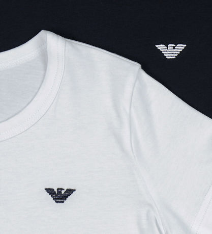 Emporio Armani T-shirts - 2-pack - Marinblå/Vit Emporio Armani T-shirts - 2-pack - Marinblå/Vit