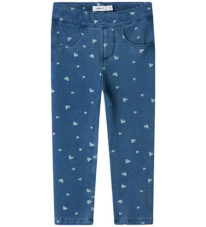 Leggings Name It - Noos - NmfSalli - Medium+ Blue Denim/Hearts