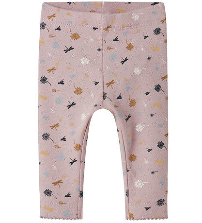 Name It Leggings - NbfKoral - Glansað Lilac M. Mynsturprjón