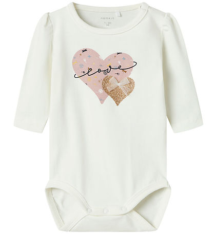 Name It Bodysuit l/s - NbfKinin - Cloud Dancer w. Glitter
