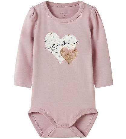 Name It Bodysuit l/s - NbfKinin - Burnished Lilac w. Glitter