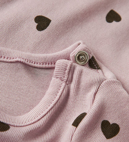 Name It Bodysuit l/s - NbfkHeart - Burnished Lilac w. Hearts