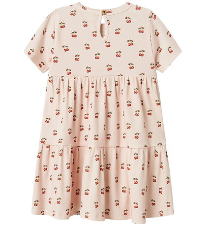 Lil' Atelier Dress - Rib - NmfLavo - Silver Peony w. Cherry