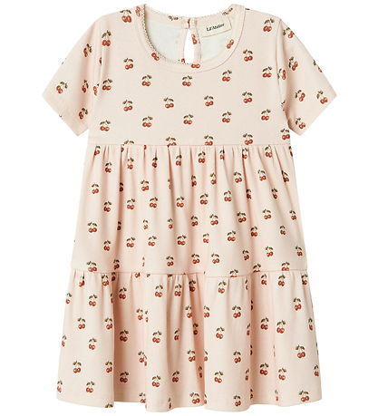 Lil' Atelier Dress - Rib - NmfLavo - Silver Peony w. Cherry