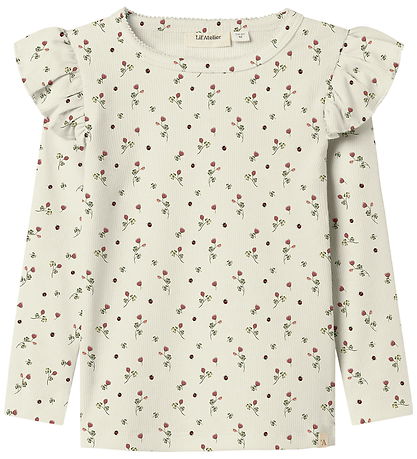 Lil' Atelier Blússa - Rib - NmfLavo - Turtledove M. Blóm