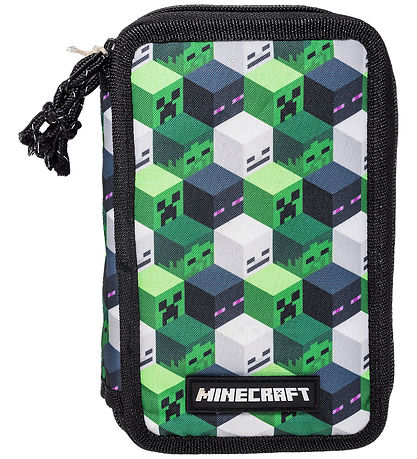 Minecraft Pencil Case w. Contents - Green/Black