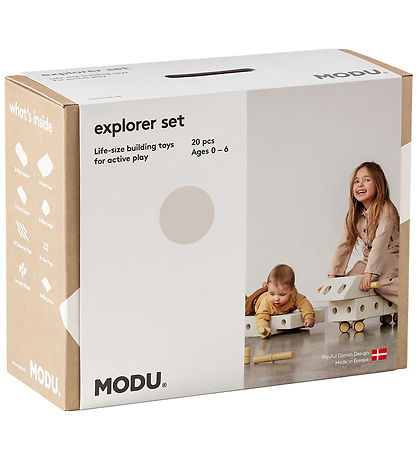 MODU Explorer Set - 20 Parts - 55x40x20 cm - Sand Grey/Honey Yel MODU Explorer Set - 20 Parts - 55x40x20 cm - Sand Grey/Honey Yel
