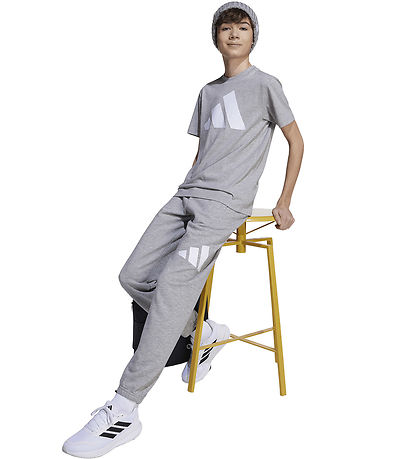adidas Performance Sweatpants - J BL FT PT - Mgreyh/White adidas Performance Sweatpants - J BL FT PT - Mgreyh/White