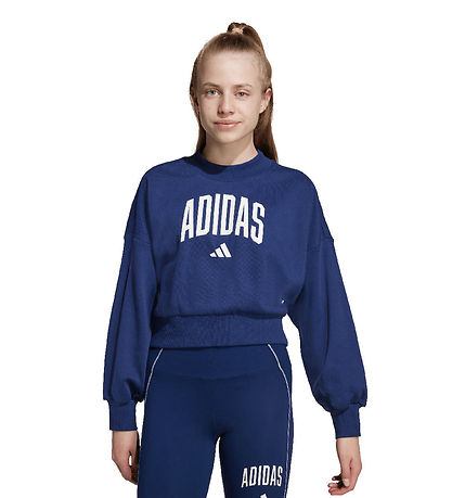 adidas Performance Sweatshirt - Cropped - Dunkelblau/White m. Lo
