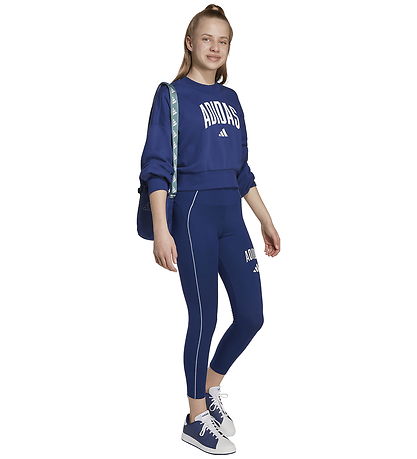 adidas Performance Sweatshirt - Cropped - Dunkelblau/White m. Lo