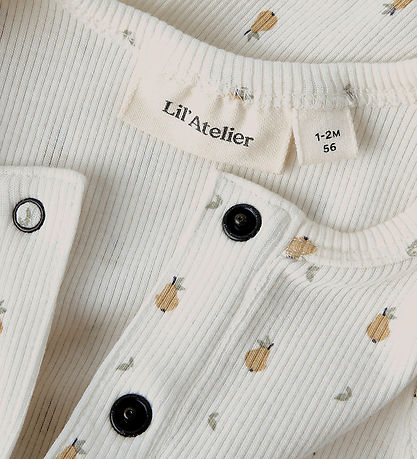 Lil' Atelier Onesie - Rib - NbnLago - Coconut Mjölk/Pear