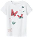 Name It T-shirt - NmfLofla - Bright White w. Butterflies