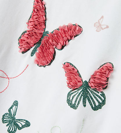 Name It T-shirt - NmfLofla - Bright White w. Butterflies