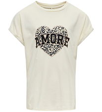 Kids Only T-Shirt - Noos - KogLucy - Birch/Amore/Leo Kids Only T-Shirt - Noos - KogLucy - Birch/Amore/Leo