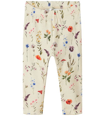 Name It Leggings - NbfLuxa - Peyote Melange m. Blumen Name It Leggings - NbfLuxa - Peyote Melange m. Blumen