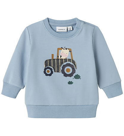 Name It Sweatshirt - NbmLimbs - Dusty Blue w. Print Name It Sweatshirt - NbmLimbs - Dusty Blue w. Print