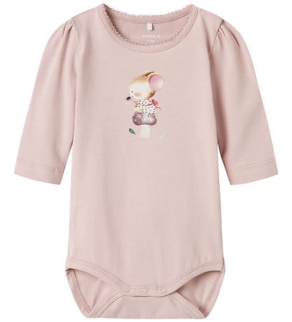 Name It Samfella l/e - NbfLotus - Glansandi Lilac M. Prentað