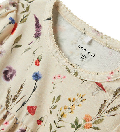 Robe Name It - NbfLuxa - Peyote Melange av. Fleurs