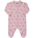 Fixoni Nightsuit w. Feet - Rose w. Print Fixoni Nightsuit w. Feet - Rose w. Print