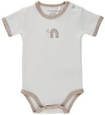 Fixoni Bodysuit s/s - Sand Melange w. Print Fixoni Bodysuit s/s - Sand Melange w. Print