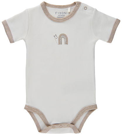 Fixoni Bodysuit s/s - Sand Melange w. Print Fixoni Bodysuit s/s - Sand Melange w. Print