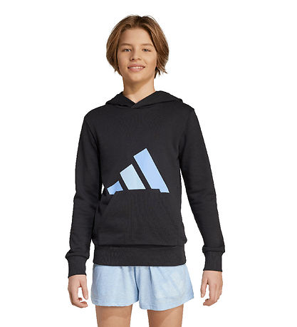 adidas Performance Kapuzenpullover - Black/Blufus/Globlu m. Logo adidas Performance Kapuzenpullover - Black/Blufus/Globlu m. Logo