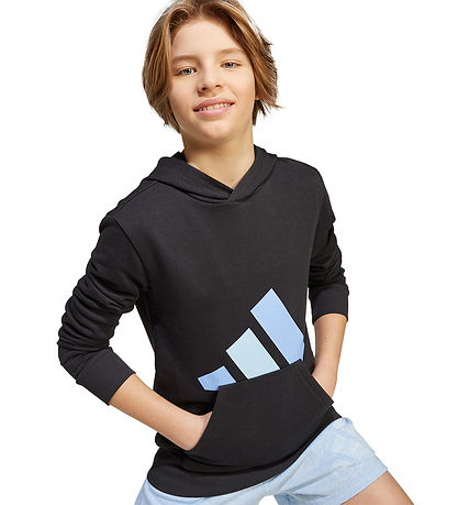adidas Performance Kapuzenpullover - Black/Blufus/Globlu m. Logo adidas Performance Kapuzenpullover - Black/Blufus/Globlu m. Logo