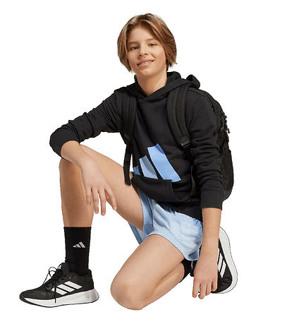 adidas Performance Kapuzenpullover - Black/Blufus/Globlu m. Logo adidas Performance Kapuzenpullover - Black/Blufus/Globlu m. Logo