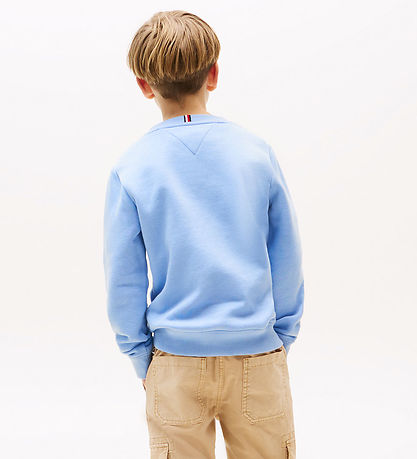 Tommy Hilfiger Peysa - Handritsfáni - Cloudy Blue Tommy Hilfiger Peysa - Handritsfáni - Cloudy Blue